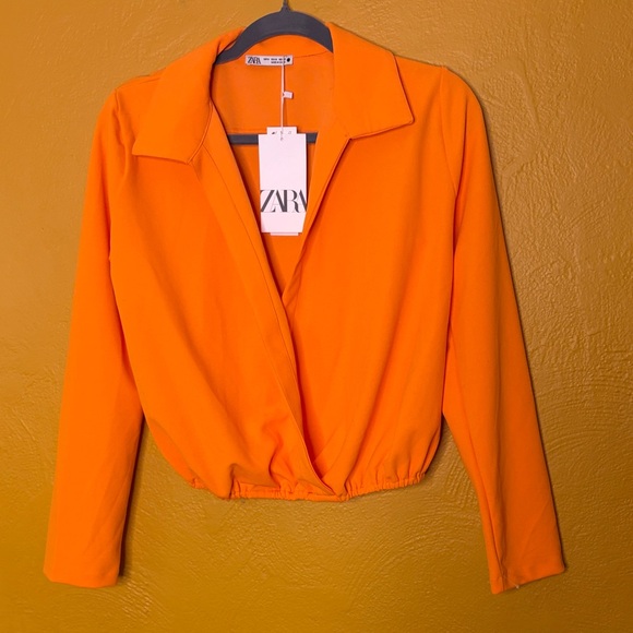 Zara Tops - Zara NWT Women's Orange Wrap Top SIZE Medium